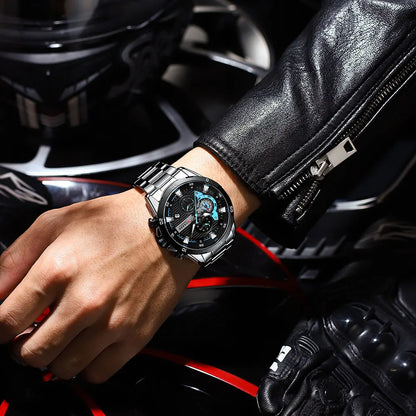 CURREN Men’s Watch – Luxury sports chronograph, quartz movement, all-steel, water-resistant