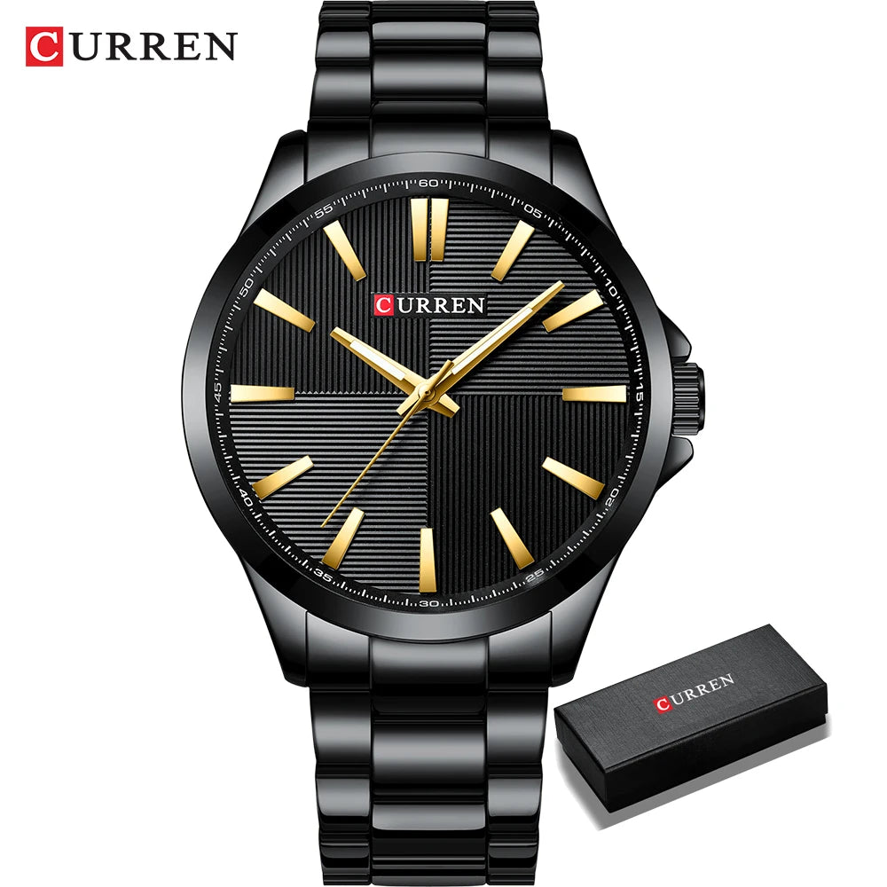 Relógio de homem CURREN – Modelo de luxo, estanque, estilo militar, em aço inoxidável – Relógio de pulso desportivo (ref. 8322)