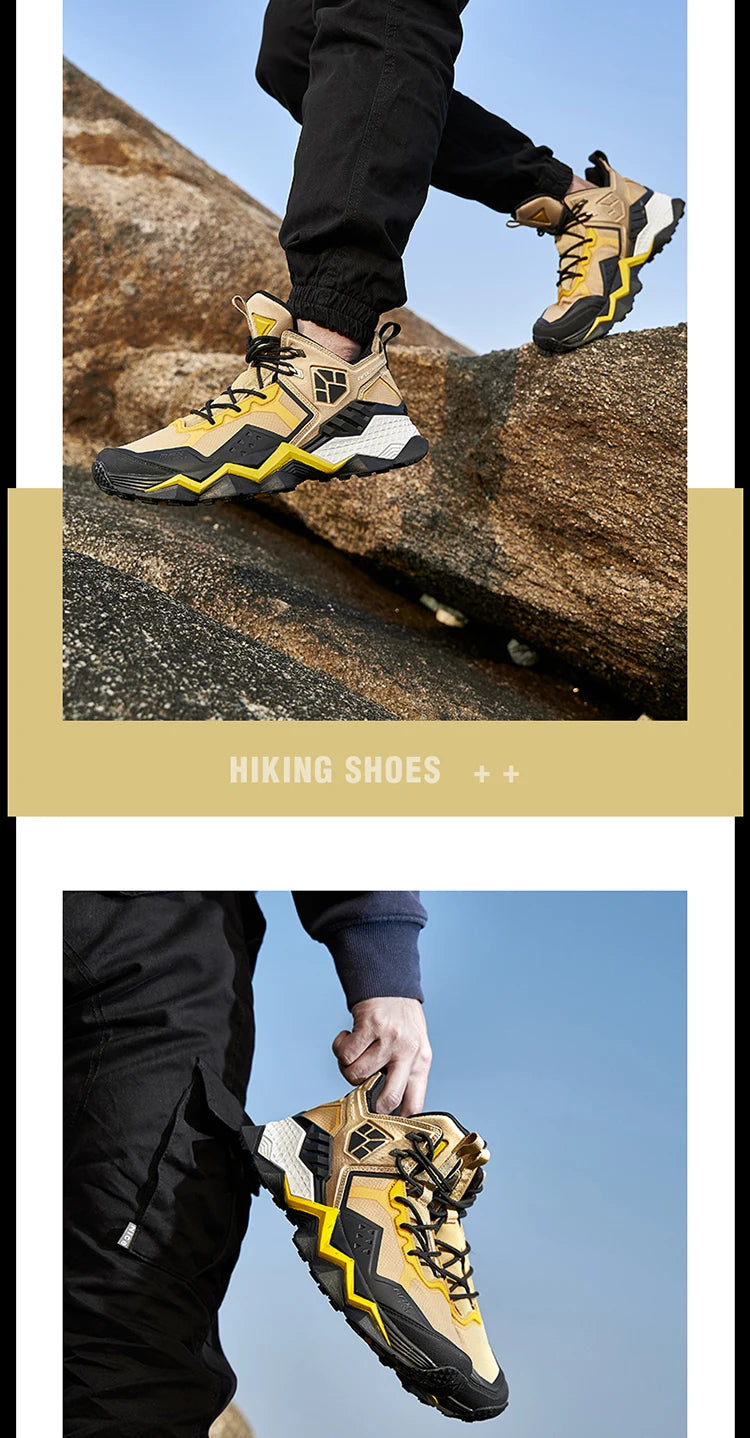 Rax Men's Waterproof Hiking Shoes Breathable Hiking Boots Outdoor Trekking Boots Sports Sneakers Tactical Shoes