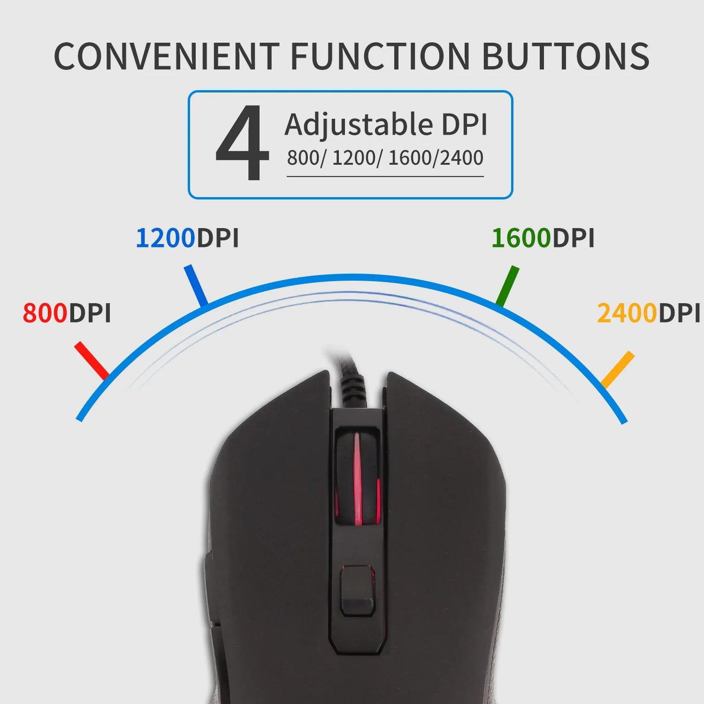 Färgstark lysande USB-C-mus med ljudavstängning för bärbar dator med Type-C – gamingmus