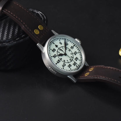 Hruodland 2025 New Pilot Men's Automatic Mechanical Watch PT5000 Sapphire Luminous C3 Stainless Steel Waterproof 10Bar Watch