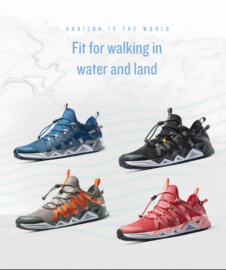 Rax Men's Aqua Upstreams Quick-drying Breathable Fishing Shoes Women Hole PU Insole Anti-slip Water Shoes Hiking
