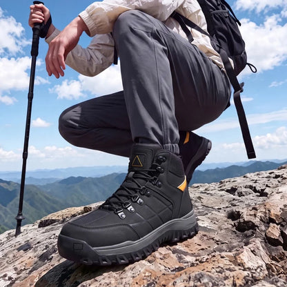 Chaussures de randonnée pour hommes, nouvelles, antidérapantes, semelle résistante à l'usure, bottes en cuir PU pour le camping, bottes de sport respirantes pour la marche en forêt et les activités de plein air.