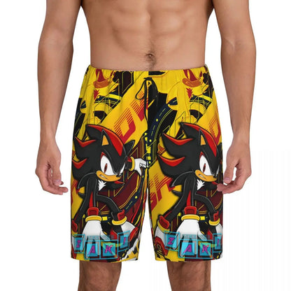 Pantalones cortos de pijama personalizados de Sonic the Hedgehog para hombre, para dormir y estar por casa