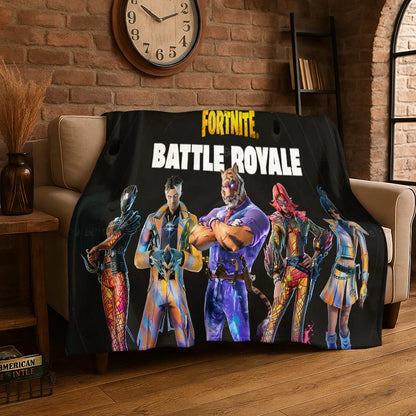Manta de franela Cartoon F-Fortnite para gamers, suave y cálida, para dormitorio, sala de estar, cama, viajes, camping, picnic y regalo