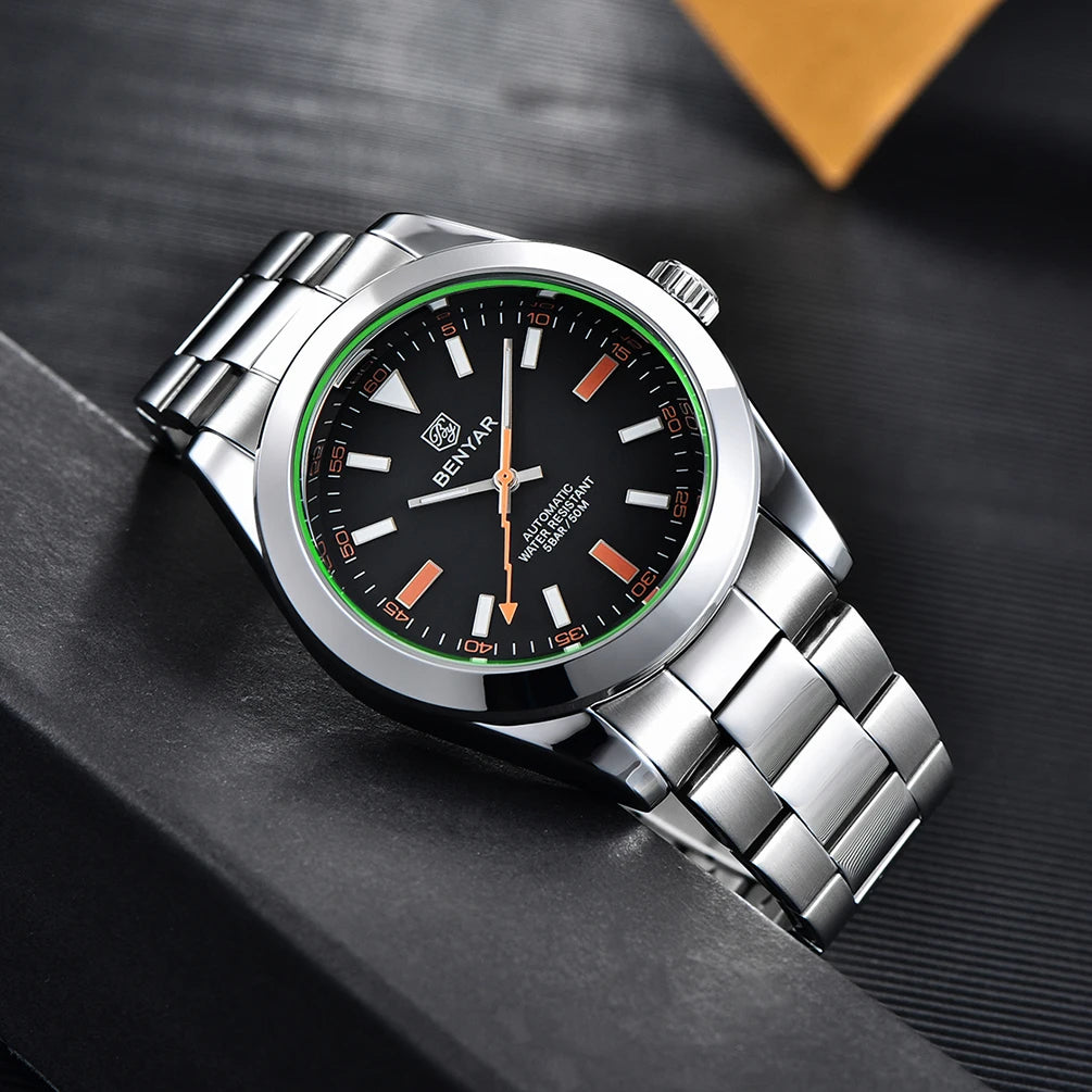 BENYAR 2026 New Mens Watches Top Brand Luxury Watch Men Automatic Mechanical Waterproof 50M Luminous Sports Wristwatch for Men