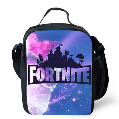 Cute Cartoon Lunch Bag Insulated Thermal Food Container Leakproof Reusable Fortnite Lunch Cooler Bag for Kids Student