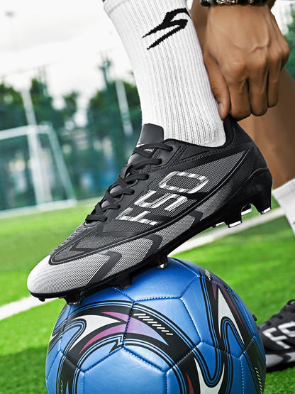 Unisex AG FG Soccer Shoes PU Woven Fabric Upper TPU Shockproof Sole Wear Resistant Anti-slip Teenager Competition Sneakers