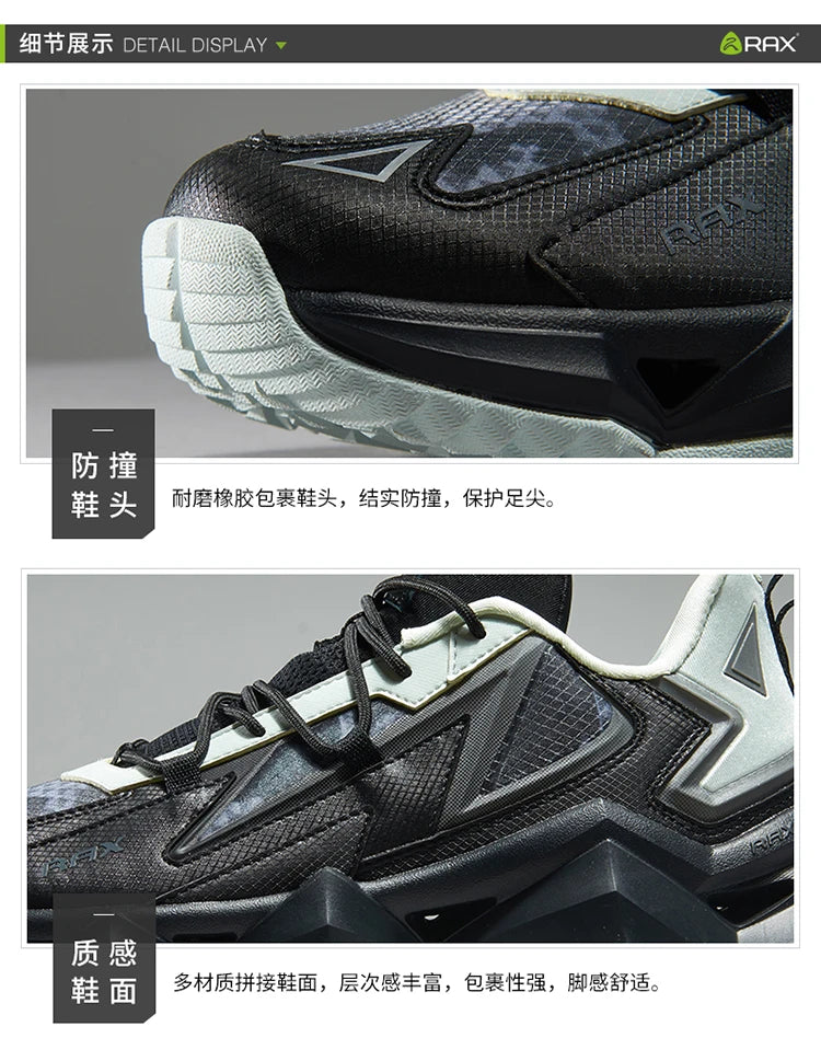 Rax Men's Waterproof Hiking Shoes Breathable Hiking Boots Outdoor Trekking Sports Sneakers Tactical Shoes