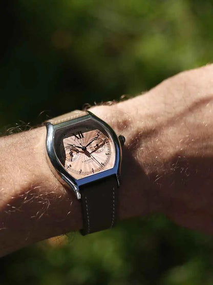 FARASUTE Nieuw 36 mm herenhorloge met quartz uurwerk VH64, roestvrij staal, sportief en modieus, saffierglas, waterdicht herenhorloge