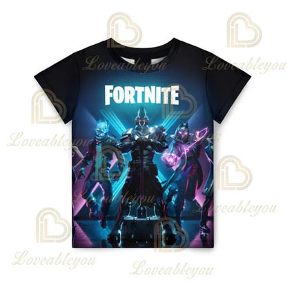 Fortnite Adult Children's Clothing 3D Digital Printing Loose Large Size Short-sleeved T-shirt Kids Summer Tee Tops