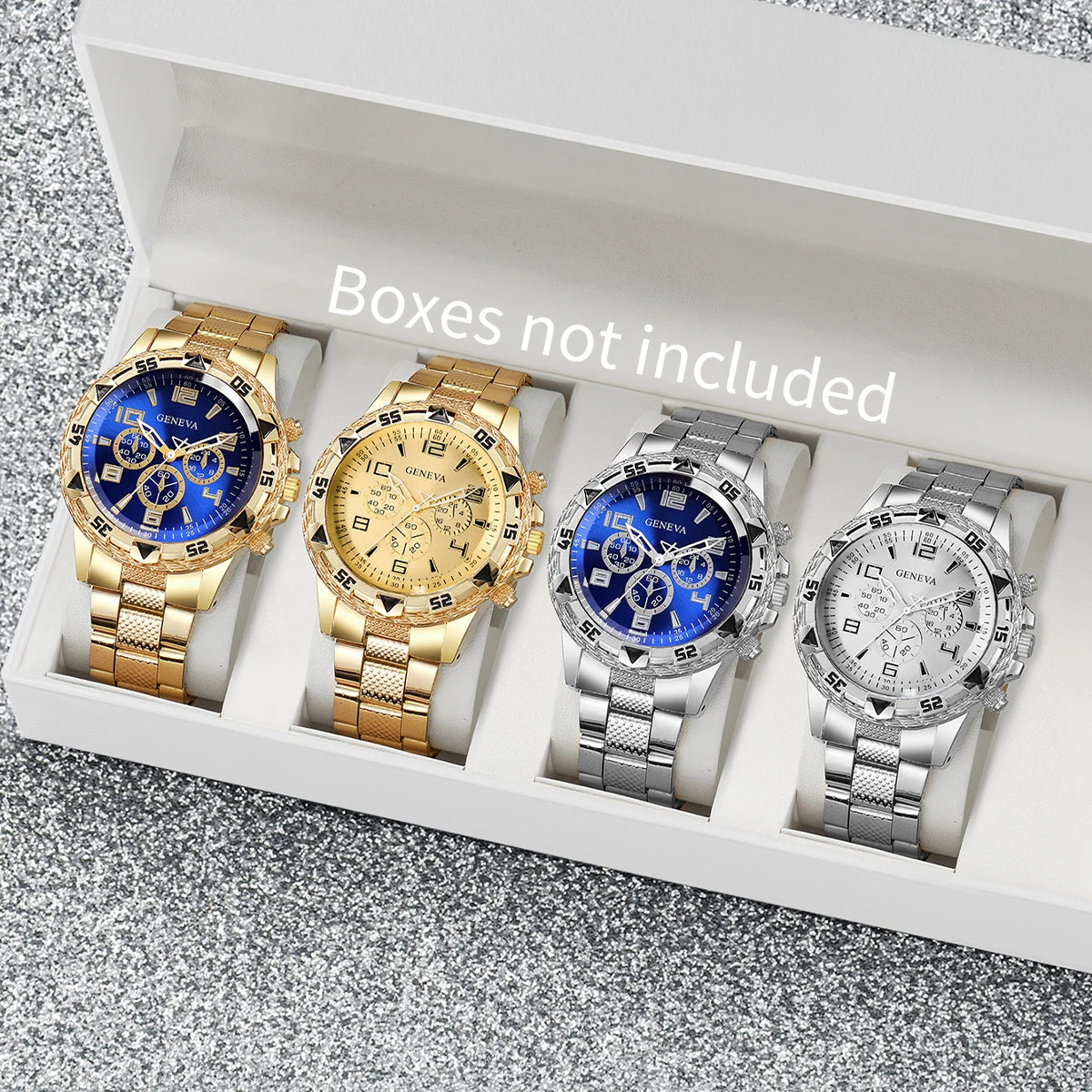 1/4PCS Fashion Business Men Watch Luxury Big Dial Mens Quartz Wristwatches Clock Gift Reloj Hombre（Without Box）