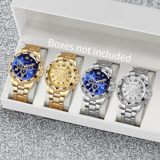 1/4PCS Fashion Business Men Watch Luxury Big Dial Mens Quartz Wristwatches Clock Gift Reloj Hombre（Without Box）