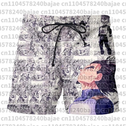 Pantalones cortos de Dragon Ball impresos en 3D, anime japonés, transpirables, de secado rápido, deportivos, estilo retro Y2K, hip hop, de verano, para hombre, para la playa