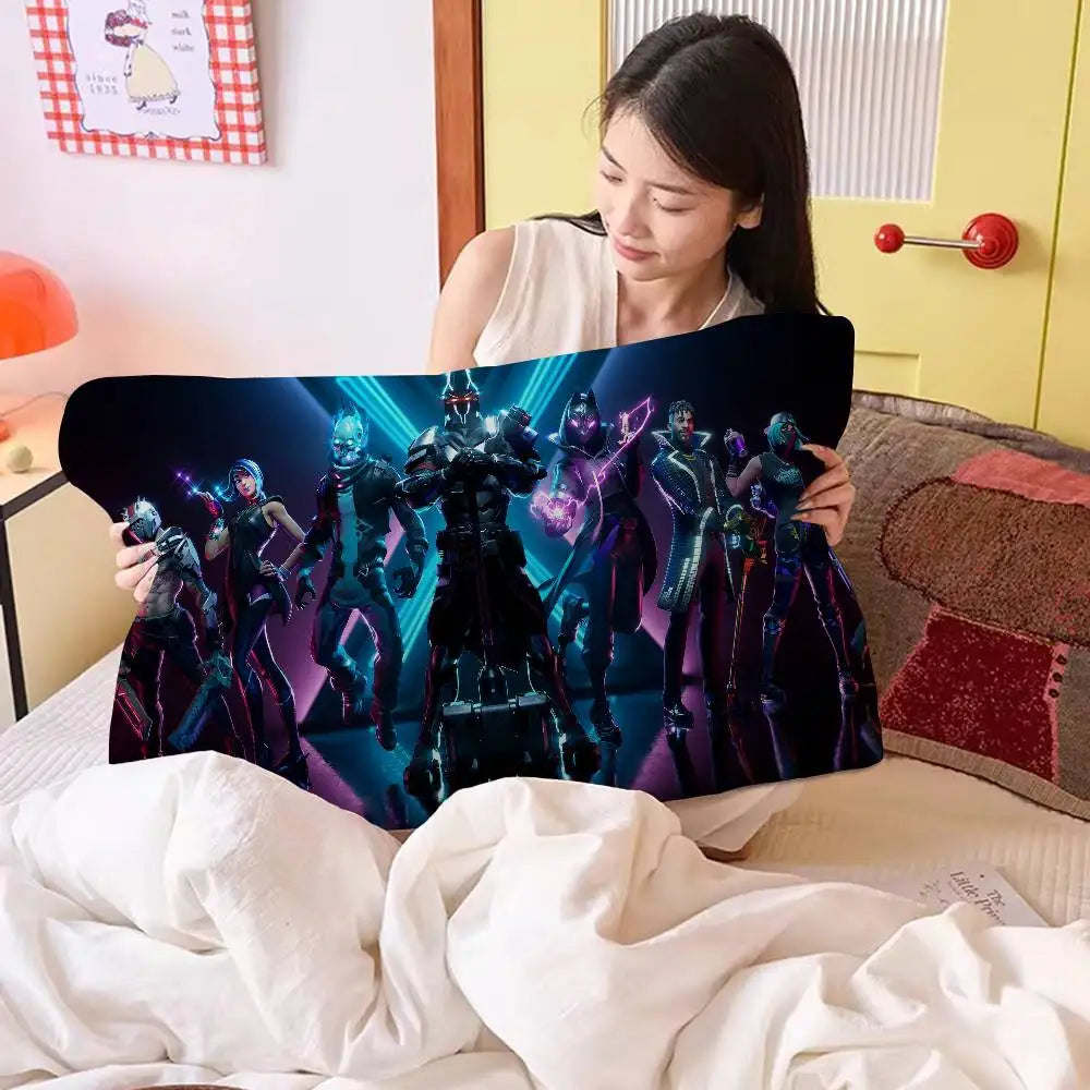 Cartoon Game F-FortniteS Made of Quick-drying polyester non-slip High-grade Pillow Towel Non-Slip Pillowcase Secured.