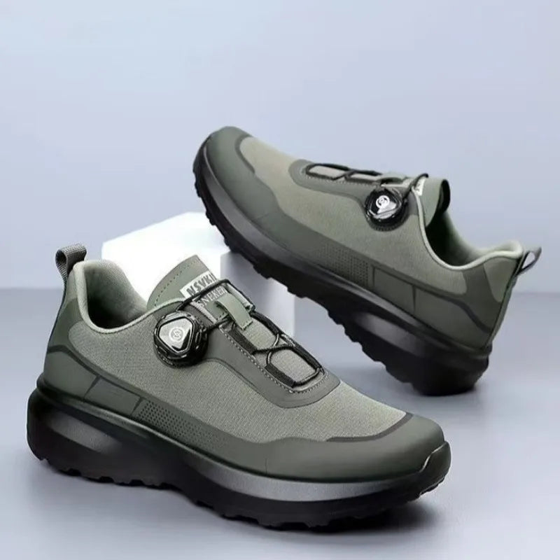 Originální nové pánské tenisky s otočným knoflíkem, platformové ležérní boty na chůzi, outdoorové odolné běžecké sportovní boty Plus