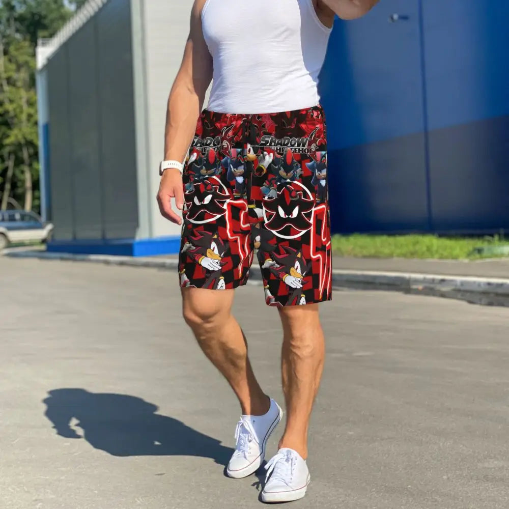 Pantalones cortos de pijama personalizados de Sonic the Hedgehog para hombre, para dormir y estar por casa