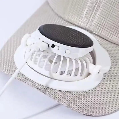 Ademende zonnehoed — Zonneventilator, opladen via USB
