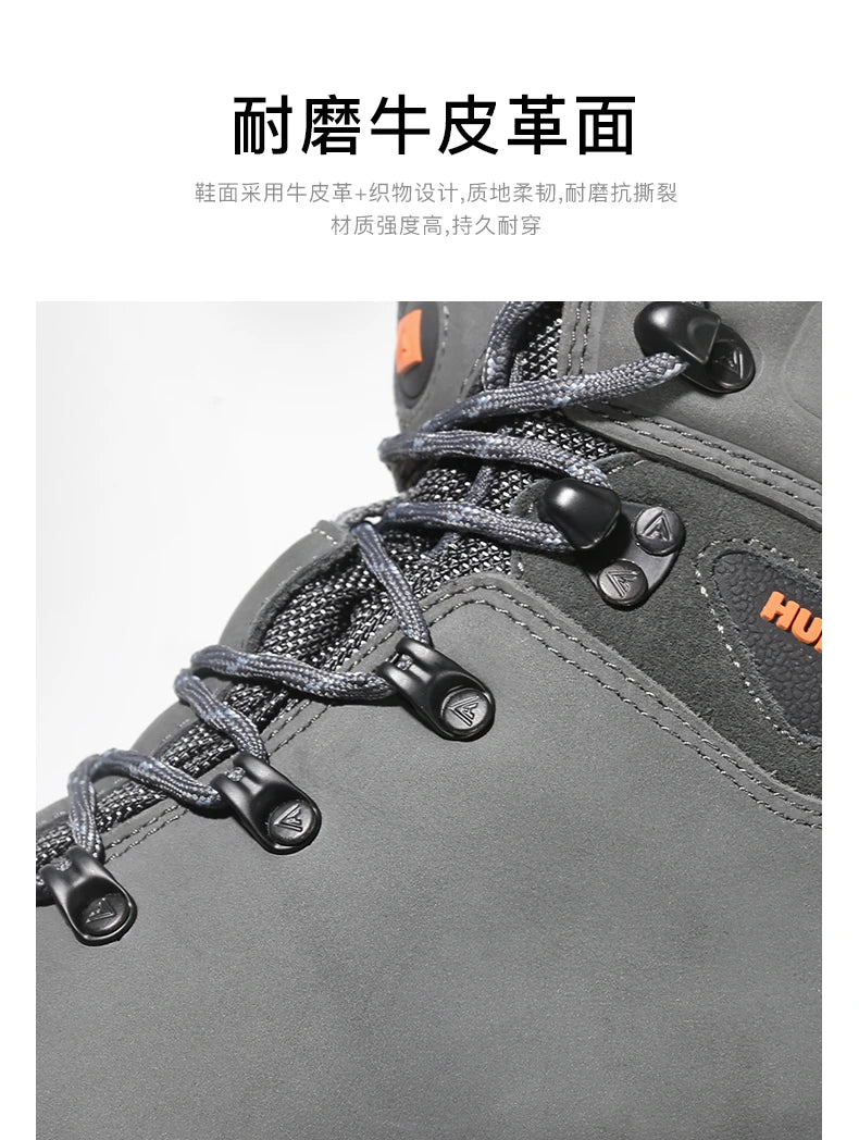 Zapatos de senderismo HUMTTO, botas de caza impermeables para hombre, botas tácticas de combate para desierto hasta el tobillo, botas de trekking para hombre y mujer, zapatillas cálidas de cuero