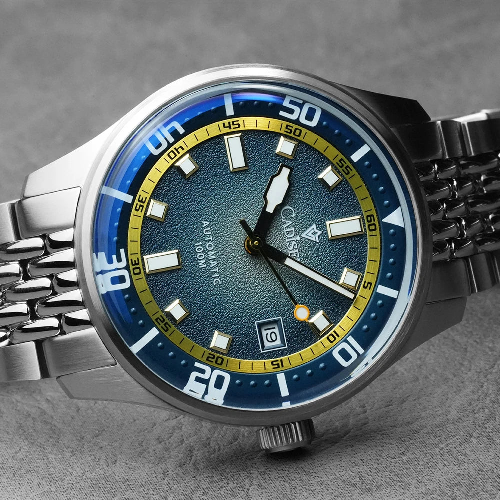 CADISEN Automatic Mechanical Watch Men's Silver Business Casual Waterproof Watch Japan MIYOTA 8215 Movement Domed Glass Men's Watch
