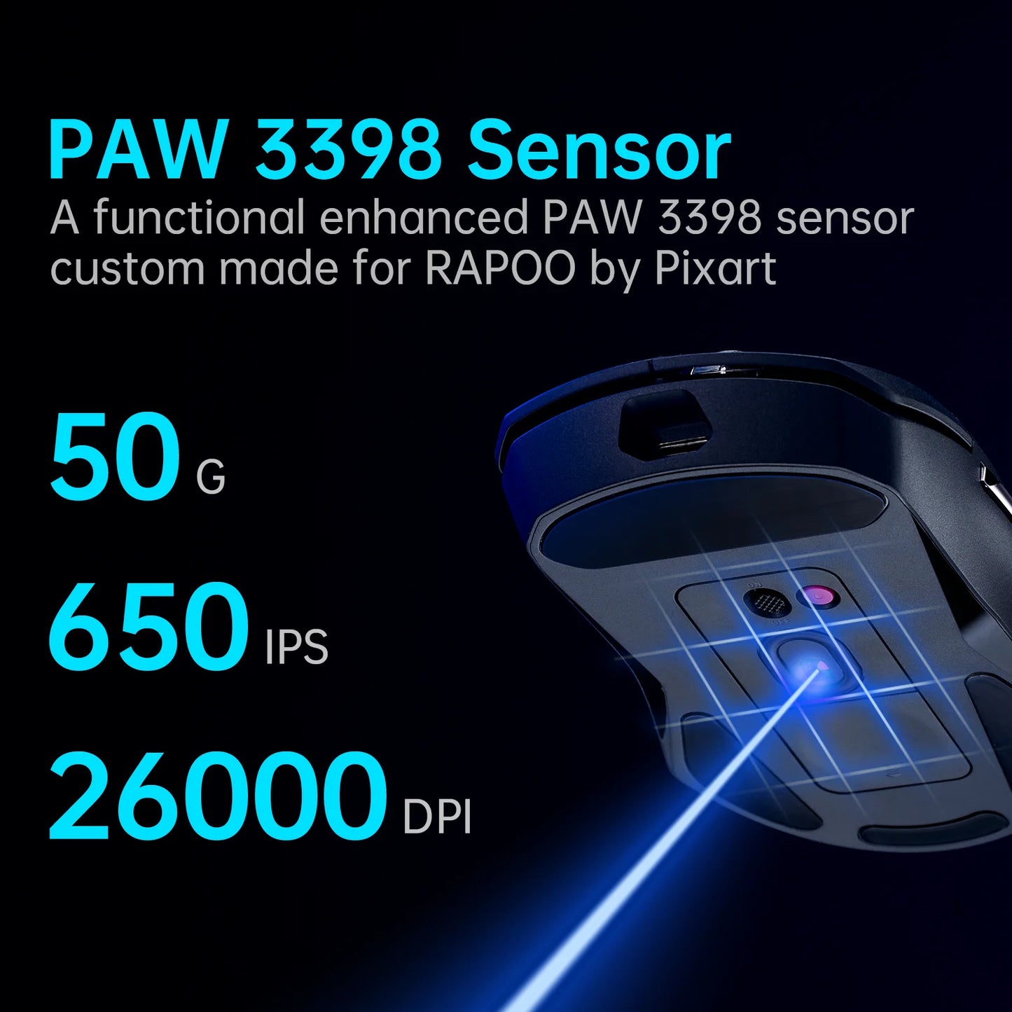 Rapoo VT9PRO PAW3398 Wireless Gaming Mouse 68g Wired Programmable Ergonomic Mice 26000DPI Type C Rechargeable PC Gamer Accessory