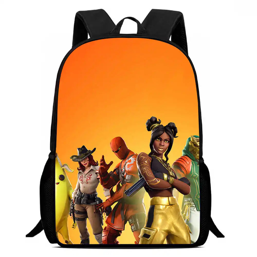 Kids School Backpack Cartoon Fort-nite Bags for Girls Boys Durable Lightweight Large Capacity Breathable