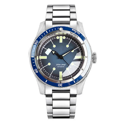 Tandorio NH35A PT5000 Mechanical Men's Watch 20BAR Waterproof Sapphire Luminous Red Black Dial Stainless Steel Bracelet New Clock