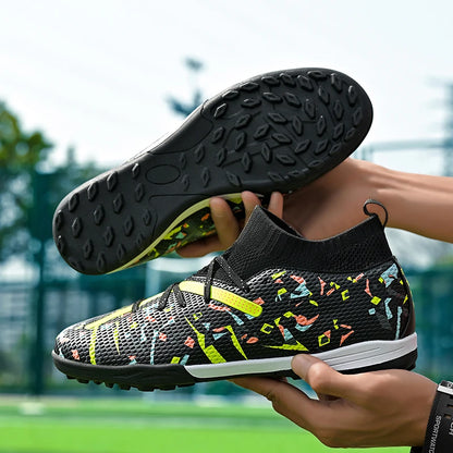 LiXingMing Football Boots Men White Professional High-Tops Soccer Society Cleats Football Shoes Non-Slip Match Training Sneakers