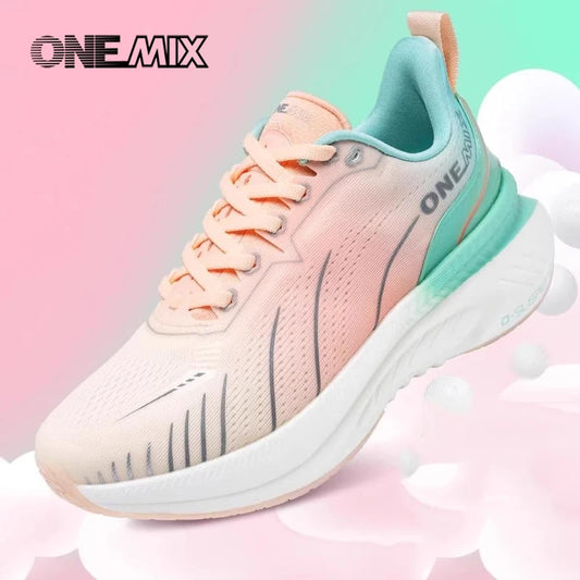 ONEMIX Women Sneakers Black Breathable Running Shoes for Woman Designer Free Shipping Pink Fashion Damping Sports Shoes