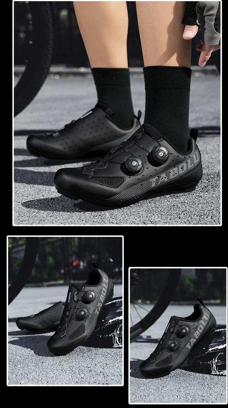 Road Cycling Shoes Flats Cleats Shoes Speed Cycling Sneakers Men’s Bike Shoes Women’s Self-Locking Non-slip Mountain Bicycle SPD Shoes