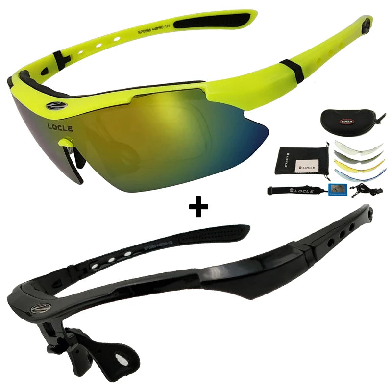 Ochelari de ciclism LOCLE UV400 polarizați pentru bărbați – pentru șosea, MTB, biciclete, pescuit, călărie – ochelari de protecție pentru ciclism
