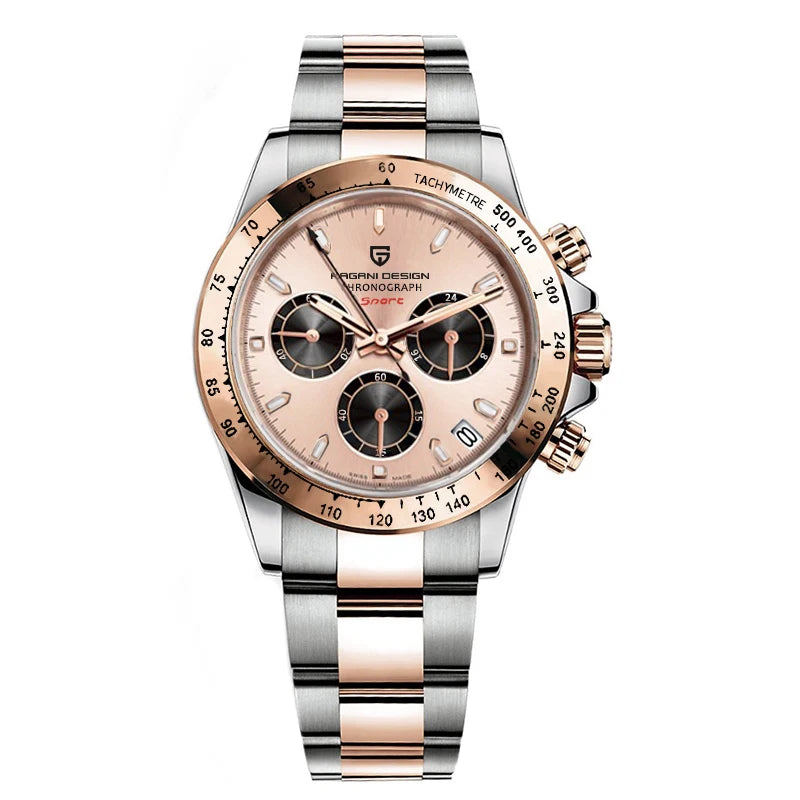 Relógio de pulso para homem PAGANI DESIGN – Modelo com mostradores coloridos, relógio de pulso de luxo com movimento de quartzo, cronógrafo equipado com um movimento