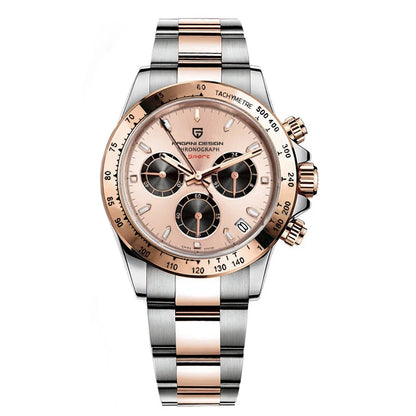 Relógio de pulso para homem PAGANI DESIGN – Modelo com mostradores coloridos, relógio de pulso de luxo com movimento de quartzo, cronógrafo equipado com um movimento
