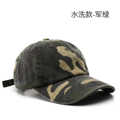 1 PC Unisex Hiking Camouflage Tactics Baseball Cap Leaves Jungle Hat Unstructured Cotton 6 Panel Baseball Cap