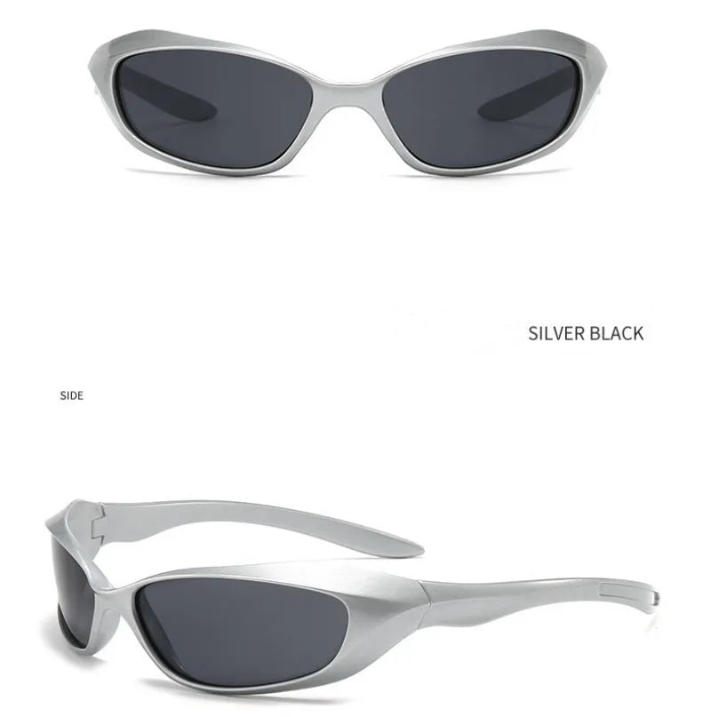 KLASSNUM Y2K Punkowe okulary sportowe dla mężczyzn i kobiet Future Sense Okulary przeciwsłoneczne Markowe designerskie imprezowe z ochroną UV400 Modne okulary ochronne Nowość