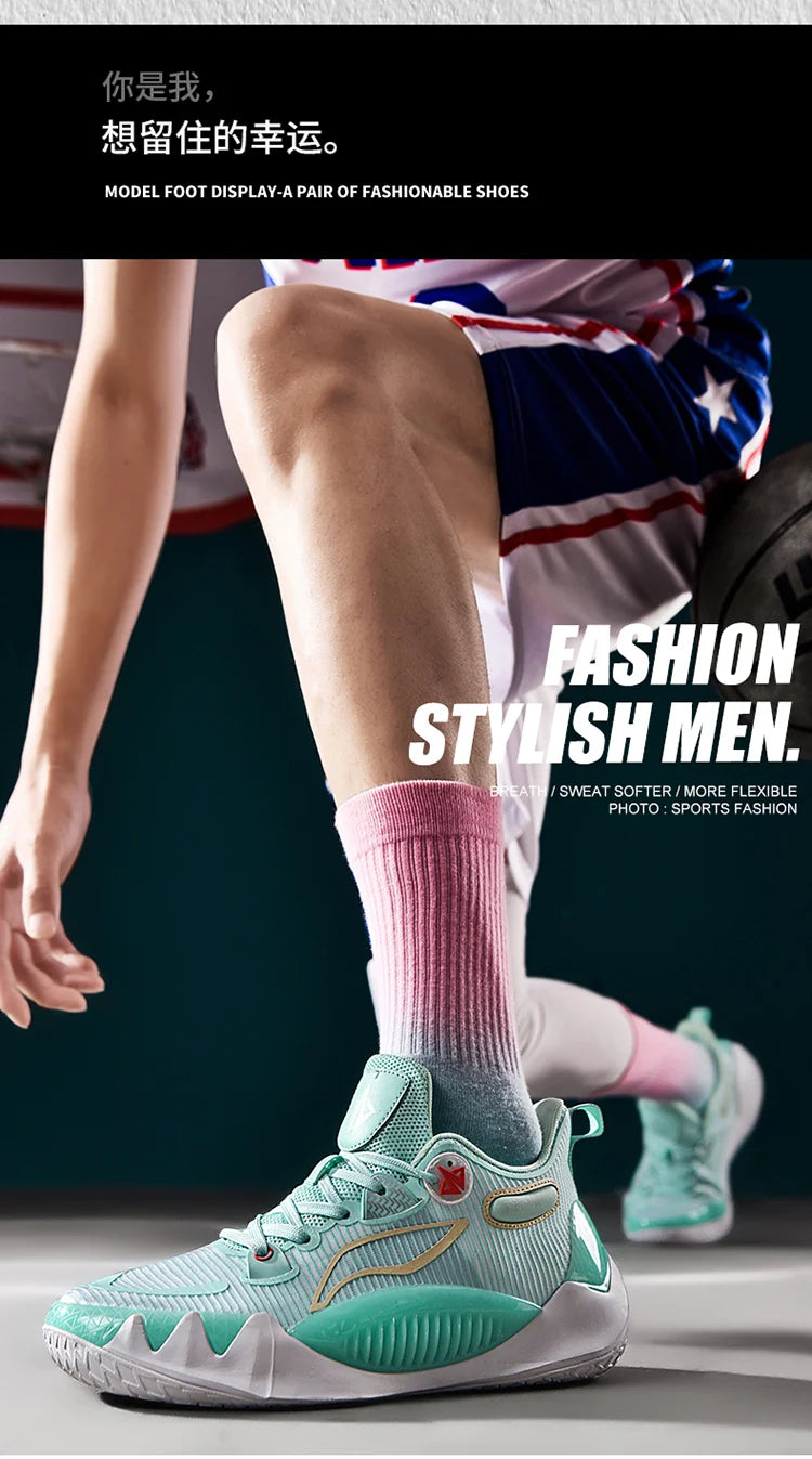 Men's Basketball Shoes Breathable Cushioning Non-Slip Wearable Running Shoes Gym Training Athletic Basketball Sneakers for Men