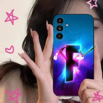 R-Royale F-Fortnite Phone Case For Samsung S24, S21, S22, S23, S30, Ultra, S20, Plus, FE, Lite, Note, 10, 9, 5G Black Soft Cover