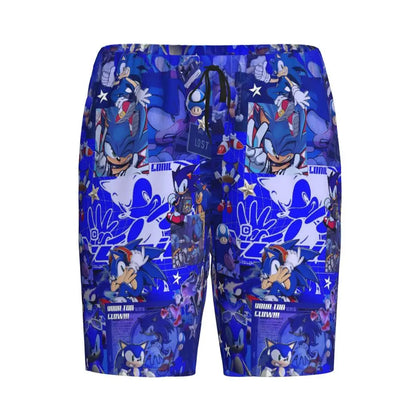 Pantalones cortos de pijama personalizados de Sonic the Hedgehog para hombre, para dormir y estar por casa