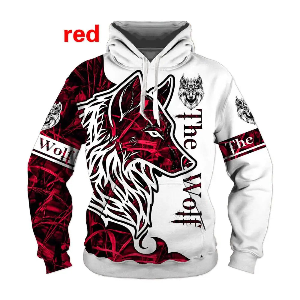 Wolf Printed Hoodies Men 3D Hoodies Brand Sweatshirts Jackets Quality Pullover Fashion Tracksuits Animal Streetwear Out