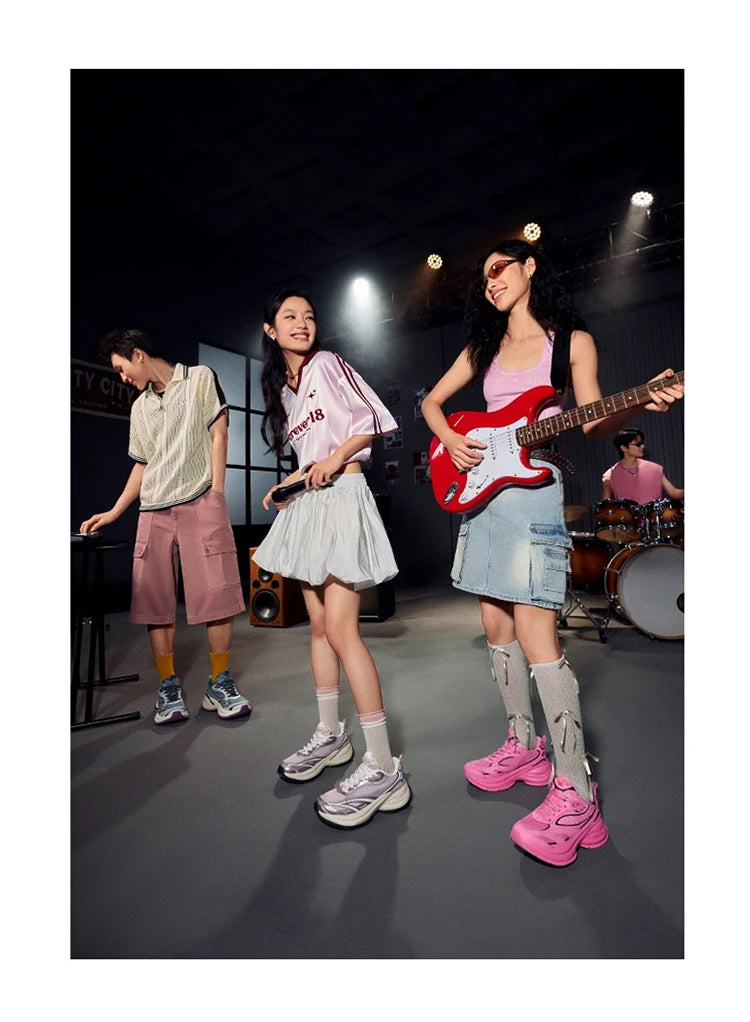 Xtep Basque 3 Sneakers Women Lightweight Wear-Resistant Trendy Durable Thick Sole Casual Sports Female Shoes 874218320006
