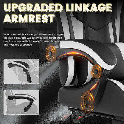 WOTSTA Ergonomic Racing Gaming Chair with Headrest and Lumbar Support Adjustable Swivel Office Chair for Computer Living Room