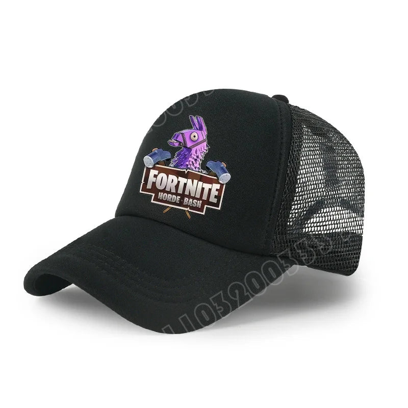 Fortnite Baseball Cap Cartoon Game Printed Hat Kids Summer Breathable Mesh Hat Adjustable Peaked Cap Children’s Birthday Gift