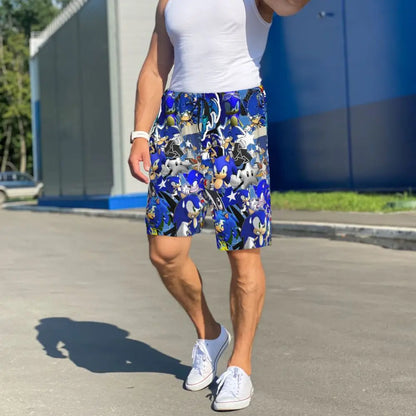 Pantalones cortos de pijama personalizados de Sonic the Hedgehog para hombre, para dormir y estar por casa