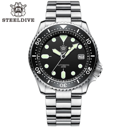 STEELDIVE SD1973 Men's Dive Watch NH35 Automatic Mechanical Men's Watch Luminous Ceramic Bezel Diver Watch Men Watches Sapphire