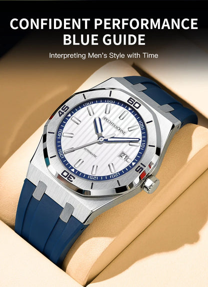 Specht & Sohne New 40mm Men Automatic Mechanical Watches Men Luxury Stainless Steel Watch Rubber Relogio Masculino Waterproof