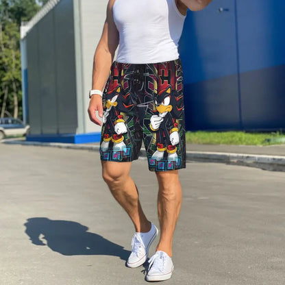 Pantalones cortos de pijama personalizados de Sonic the Hedgehog para hombre, para dormir y estar por casa