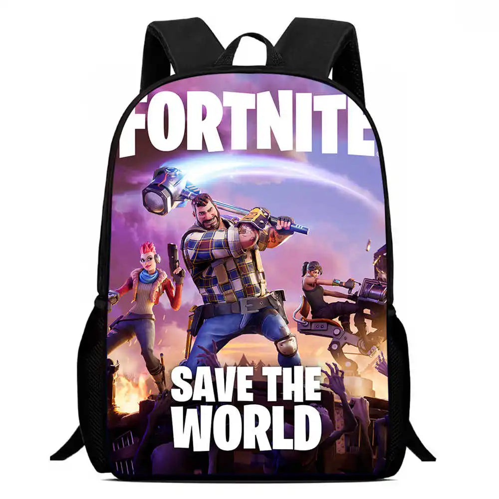 Kids School Backpack Cartoon Fort-nite Bags for Girls Boys Durable Lightweight Large Capacity Breathable