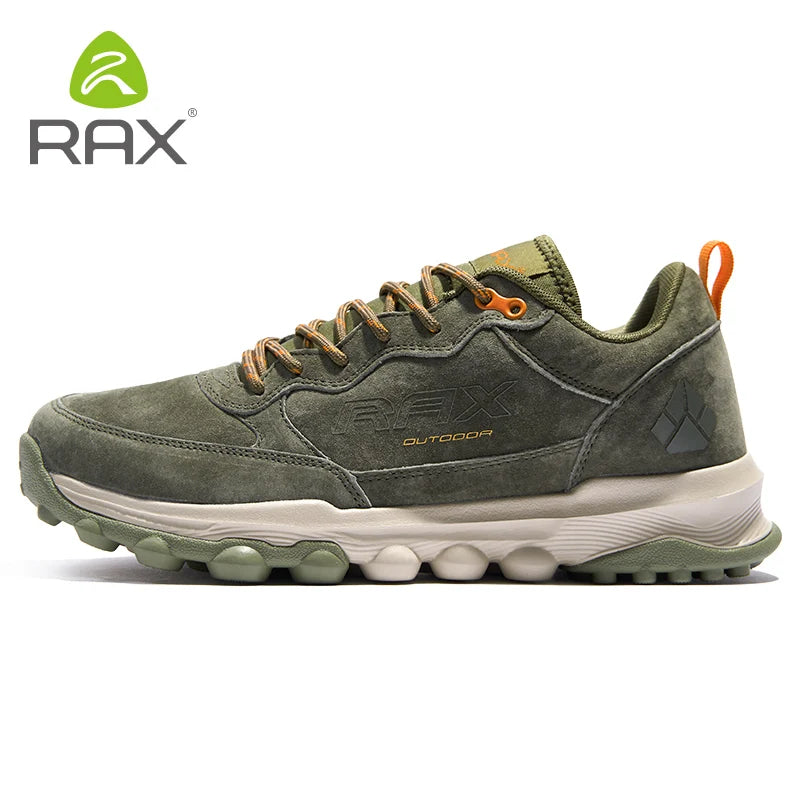 Rax Cowhide Hiking Shoes Men Outdoor Mountain Antiskid Climbing Sneakers Warm Lightweight Trekking Boots Sports Casual Shoes
