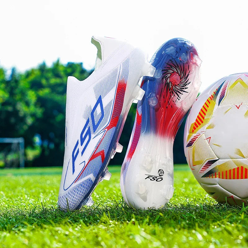 Nouvelles chaussures de football pour hommes, de haute qualité, antidérapantes, légères, très vendues, crampons d'entraînement pour terrain en herbe, mi-hautes, pour les matchs en extérieur, chaussures de sport.