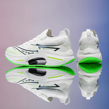 Unisex Sports Shoes Trendy Breathable Mesh Soft Sole Shock-Absorbing Wear-Resistant Professional Running Shoes for Teenagers and Men